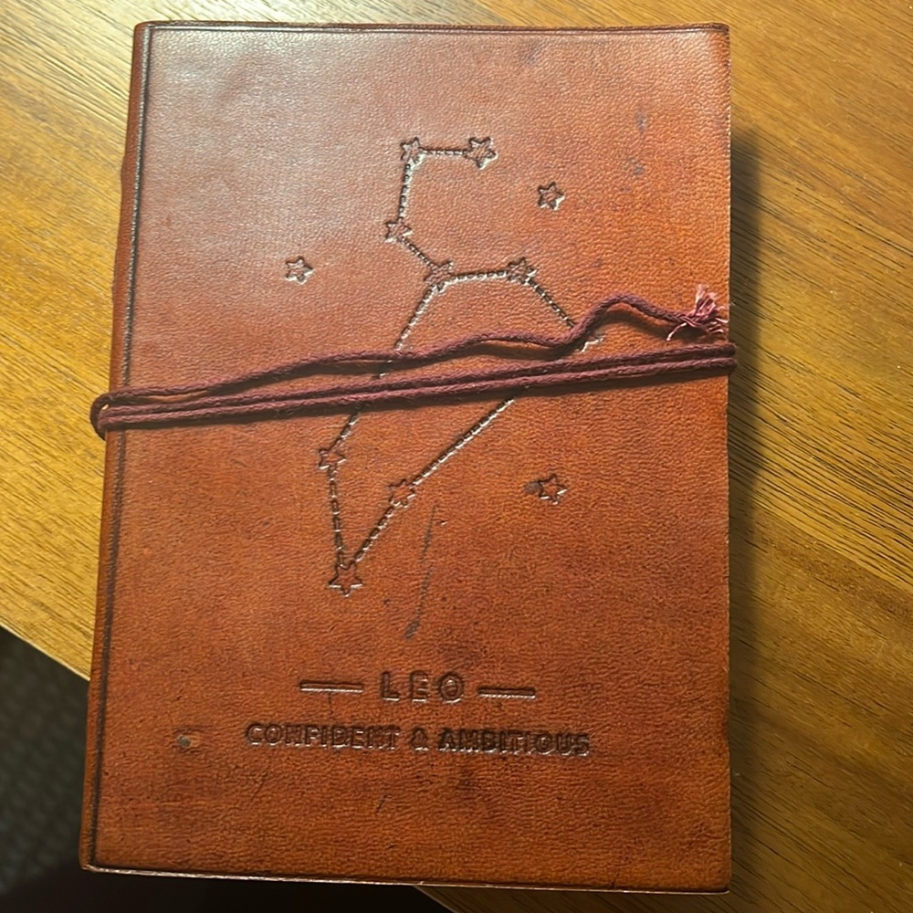 Soothi Handmade Leather Leo Zodiac Journal